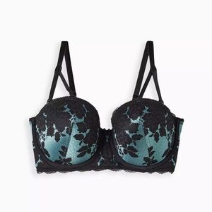 Torrid bombshell everyday Black and Teal Lace Bra